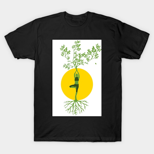 Yoga Lover Yoga Pose Tree Love T-Shirt by Sanu Designs